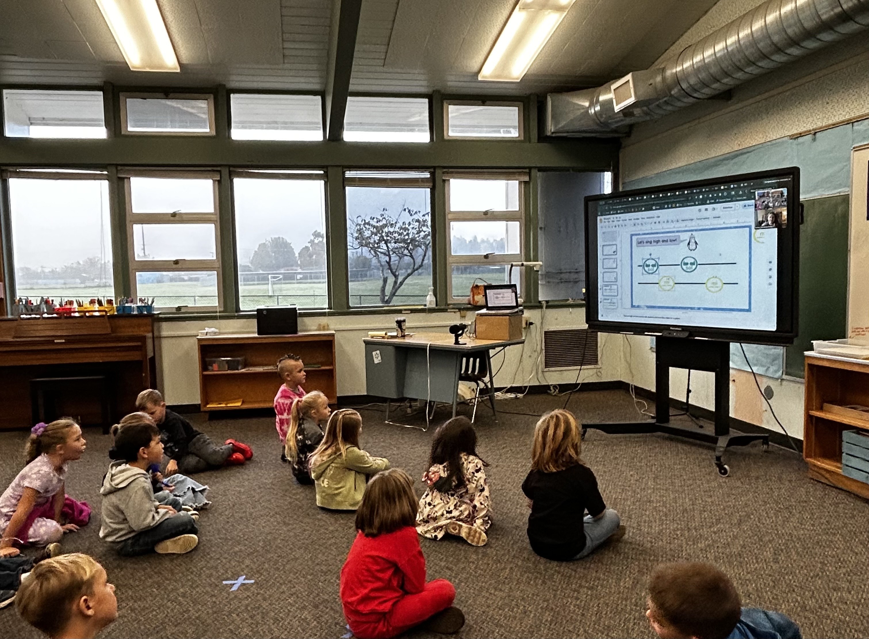 Students making music